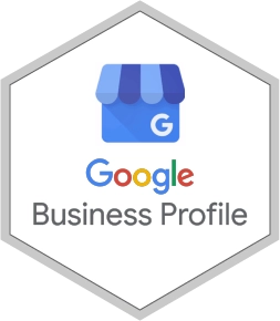 A colorful G-shaped logo with the word 
