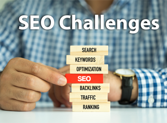 Top Organic SEO Challenges & Solution Provider in Coimbatore A magnifying device and a screen on a computer are utilized to bring attention to SEO challenges